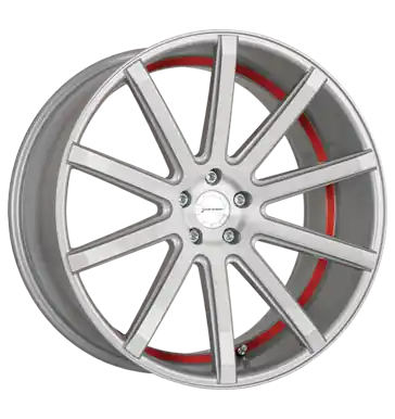 Highlight Corspeed Deville silver-brushed-Surface/undercut Colour Trim rot 9.5x22 ET25 5x112 CB66.5