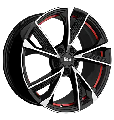 MAM RS6 black front polish red inside 7x16 ET38 5x108 CB72.6 Begrenztes Angebot